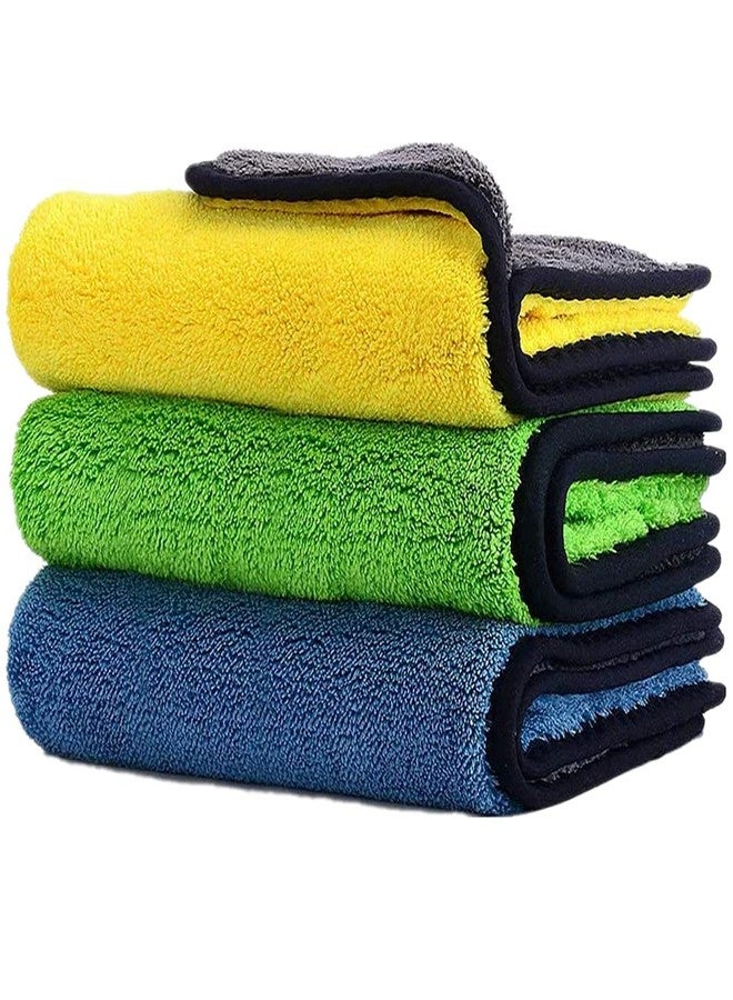 Rexez Heavy Microfiber Cloth for Car Cleaning and Detailing, Double Sided, Extra Thick Plush Microfiber Towel Lint-Free, 800 GSM (Size 40cm x 40cm)(Pack of 3) - Image 1